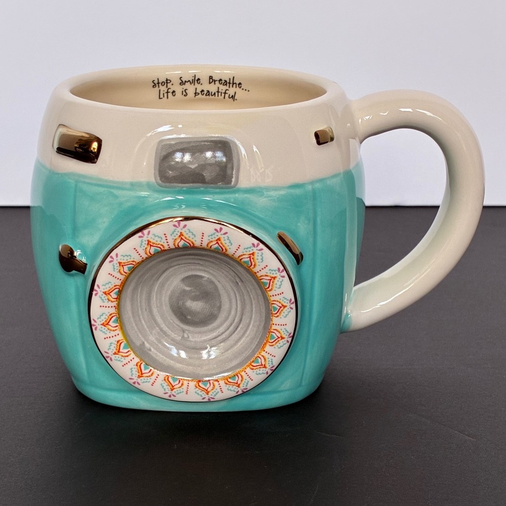Natural Life Mug Camera Stop Smile Breathe Vintage Retro Boho Photographer